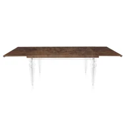 Tavolo Pranzo Allungabile a 255 cm in Plexiglass e Legno Made in Italy - Francoise