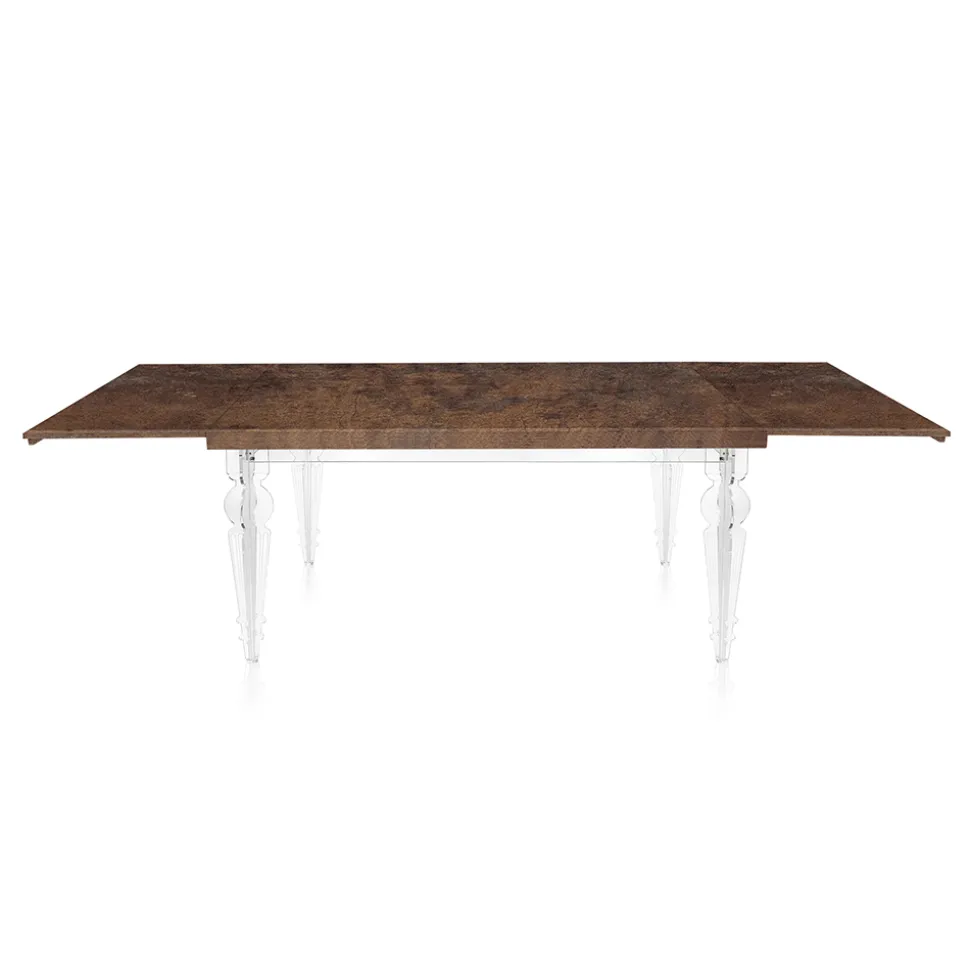Tavolo Pranzo Allungabile a 255 cm in Plexiglass e Legno Made in Italy - Francoise
