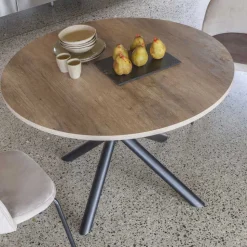 Tavolo Pranzo Allungabile Fino 165 cm in Acciaio e Legno Nobilitato - Veneto
