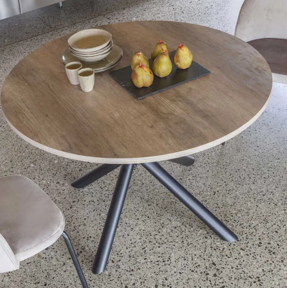 Tavolo Pranzo Allungabile Fino 165 cm in Acciaio e Legno Nobilitato - Veneto