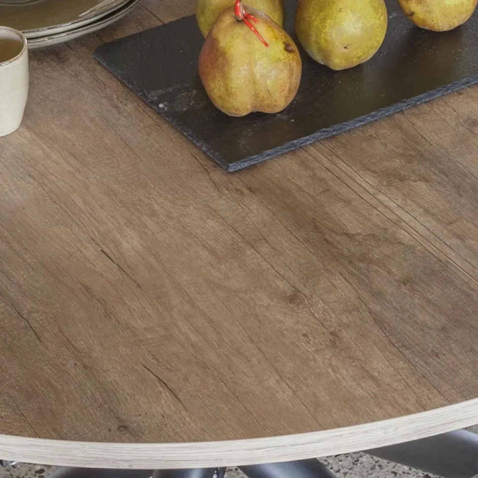 Tavolo Pranzo Allungabile Fino 165 cm in Acciaio e Legno Nobilitato - Veneto