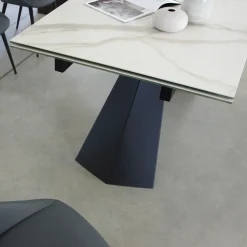 Tavolo Pranzo Allungabile Fino 270 cm con Piano Vetro Ceramica - Trasimeno