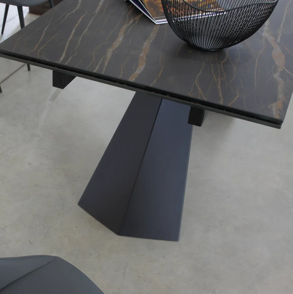Tavolo Pranzo Allungabile Fino 270 cm con Piano Vetro Ceramica - Trasimeno