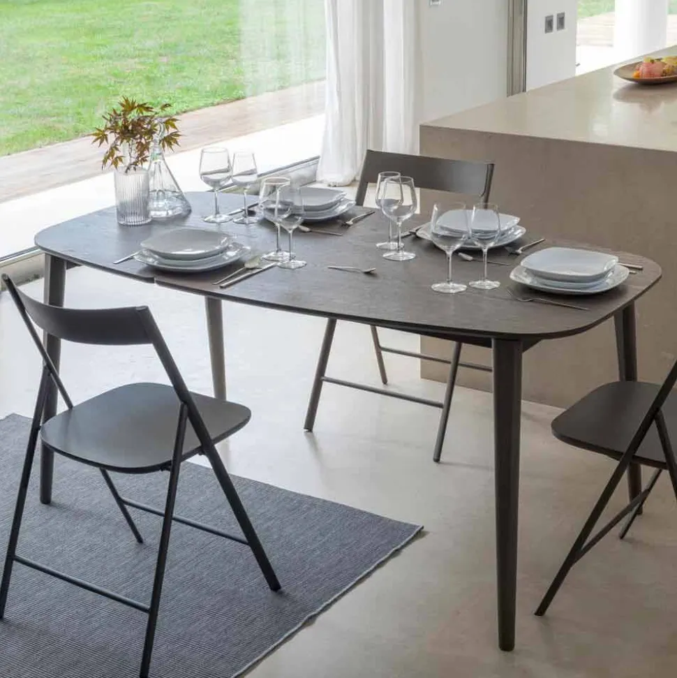 Tavolo Pranzo Allungabile fino a 170 cm in Legno Impiallacciato - Nutello