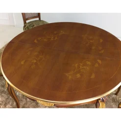 Tavolo Pranzo Rotondo Allungabile 240 cm in Legno Made in Italy - Baroque