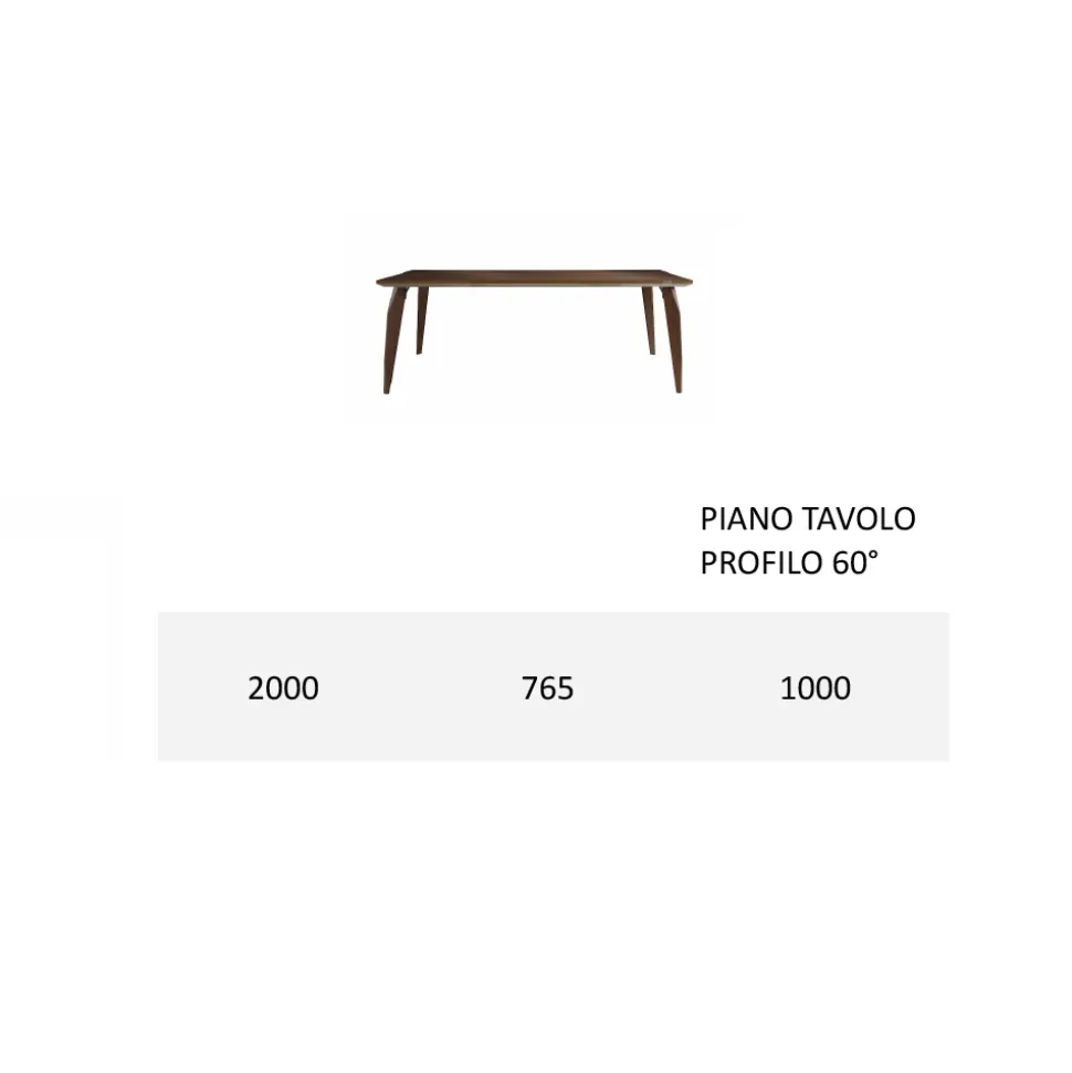 Tavolo Pranzo Struttura e Piano in Legno Massello Made in Italy - Giustino