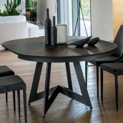 Tavolo Pranzo Tondo Allungabile a 270 cm in Ceramica Made in Italy - Muschio