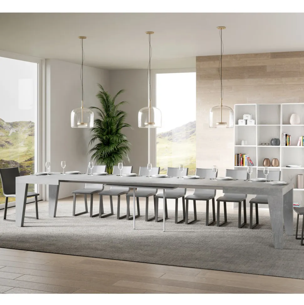 Tavolo Quadrato Allungabile a 440 cm in Legno Made in Italy - Fiore