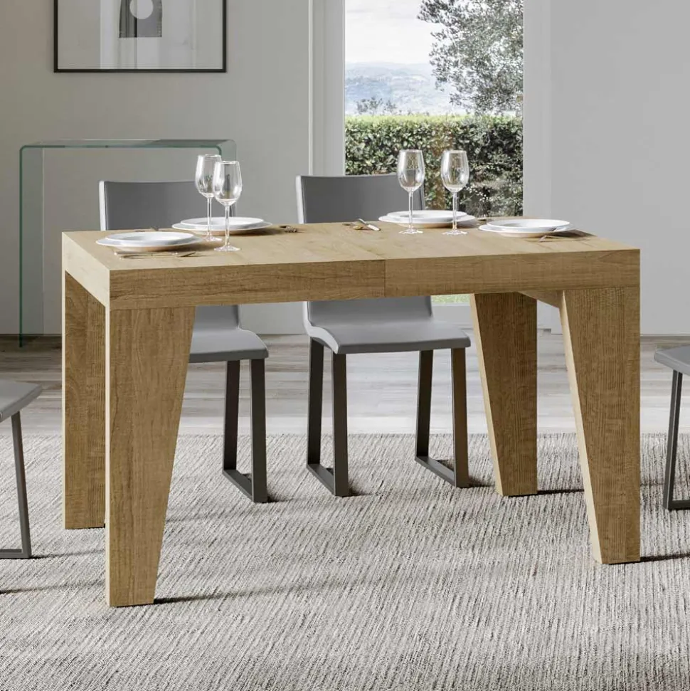 Tavolo Quadrato Allungabile a 440 cm in Legno Made in Italy - Fiore
