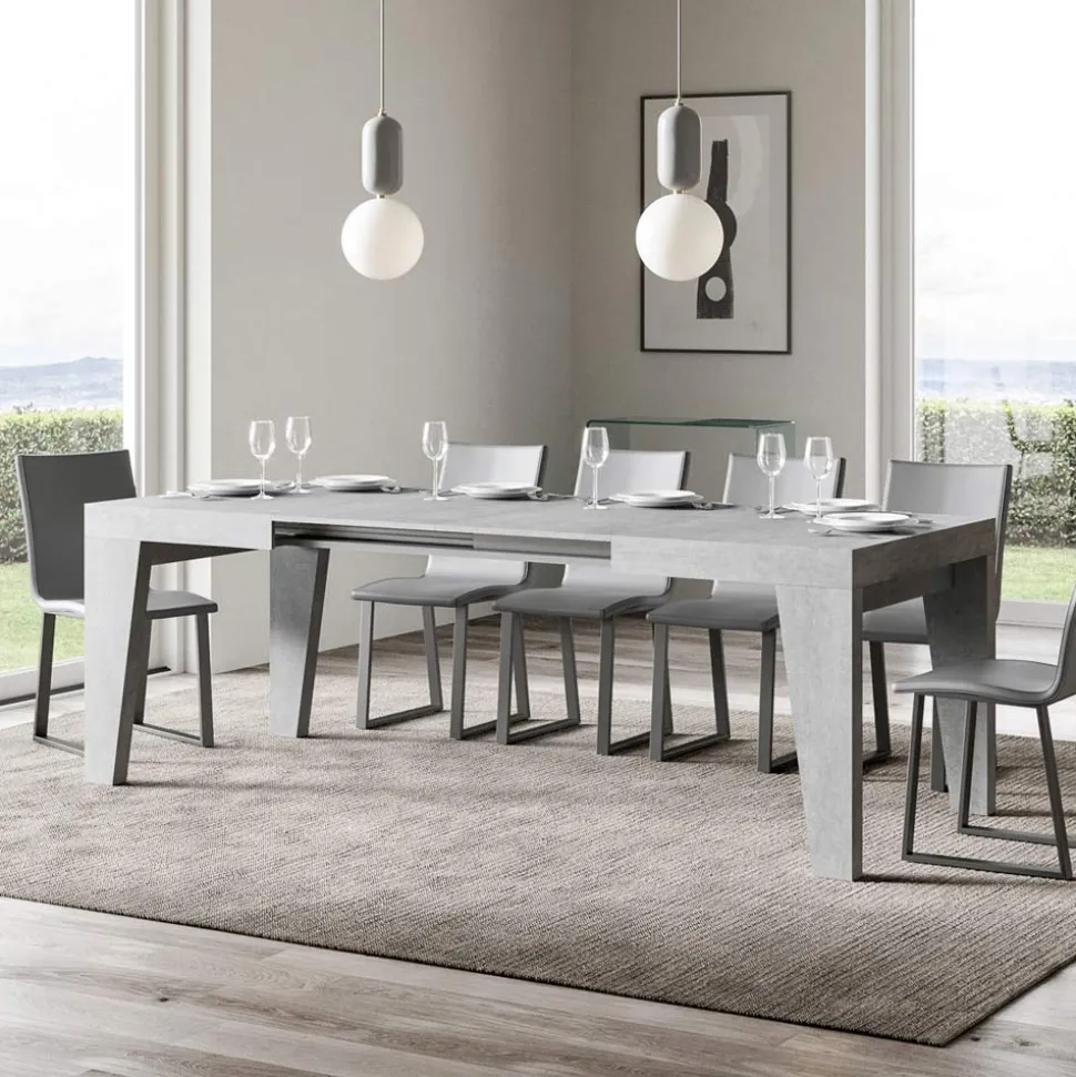 Tavolo Quadrato Allungabile a 440 cm in Legno Made in Italy - Fiore