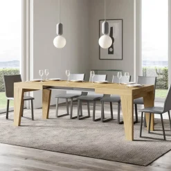Tavolo Quadrato Allungabile a 440 cm in Legno Made in Italy - Fiore