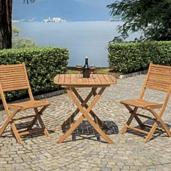 Tavolo Quadrato da Esterno Realizzato in Legno di Acacia - Tramonto