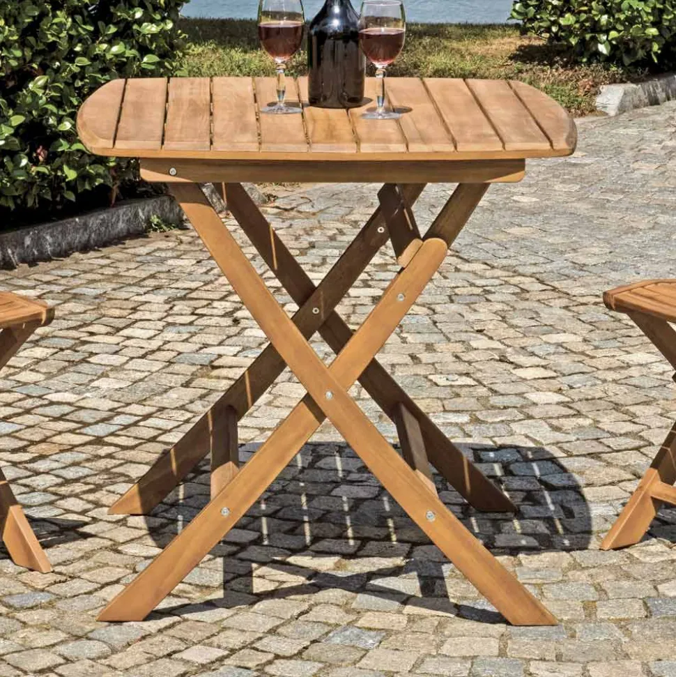 Tavolo Quadrato da Esterno Realizzato in Legno di Acacia - Tramonto