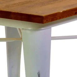 Tavolo Quadrato da Interno e Esterno Realizzato in Ferro e Legno - Cancelleria