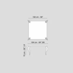 Tavolo quadrato fisso di design in MDF e acciaio cromato Luigi