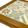 Tavolo Quadrato Realizzato in Legno di Acacia e Piano in Ceramica - Tecnica