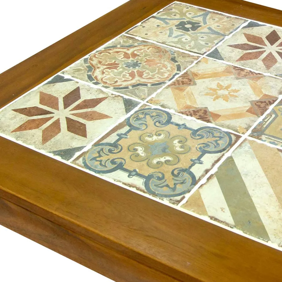 Tavolo Quadrato Realizzato in Legno di Acacia e Piano in Ceramica - Tecnica