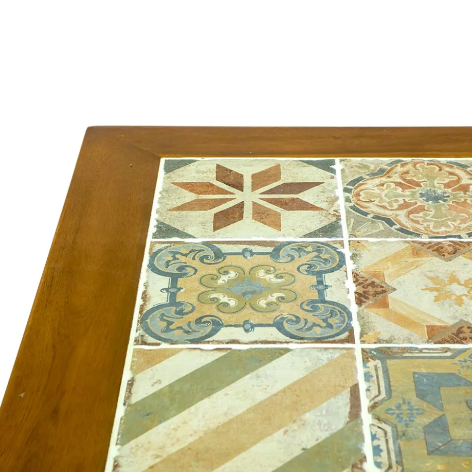 Tavolo Quadrato Realizzato in Legno di Acacia e Piano in Ceramica - Tecnica