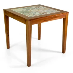 Tavolo Quadrato Realizzato in Legno di Acacia e Piano in Ceramica - Tecnica