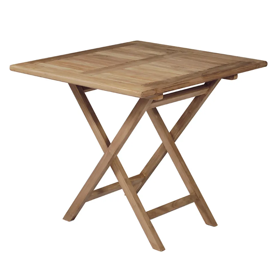 Tavolo Quadrato 80x80 cm da Giardino Realizzato in Teak - Amico