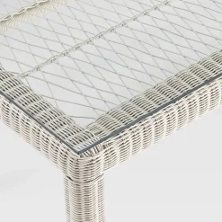Tavolo Rettangolare da Esterno in Polyrattan e Vetro - Gigi