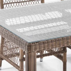 Tavolo Rettangolare da Giardino con 2 Poltroncine e 4 Sedie - Gigi