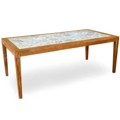 Tavolo Rettangolare Realizzato in Legno di Acacia e Piano in Ceramica - Tecnica