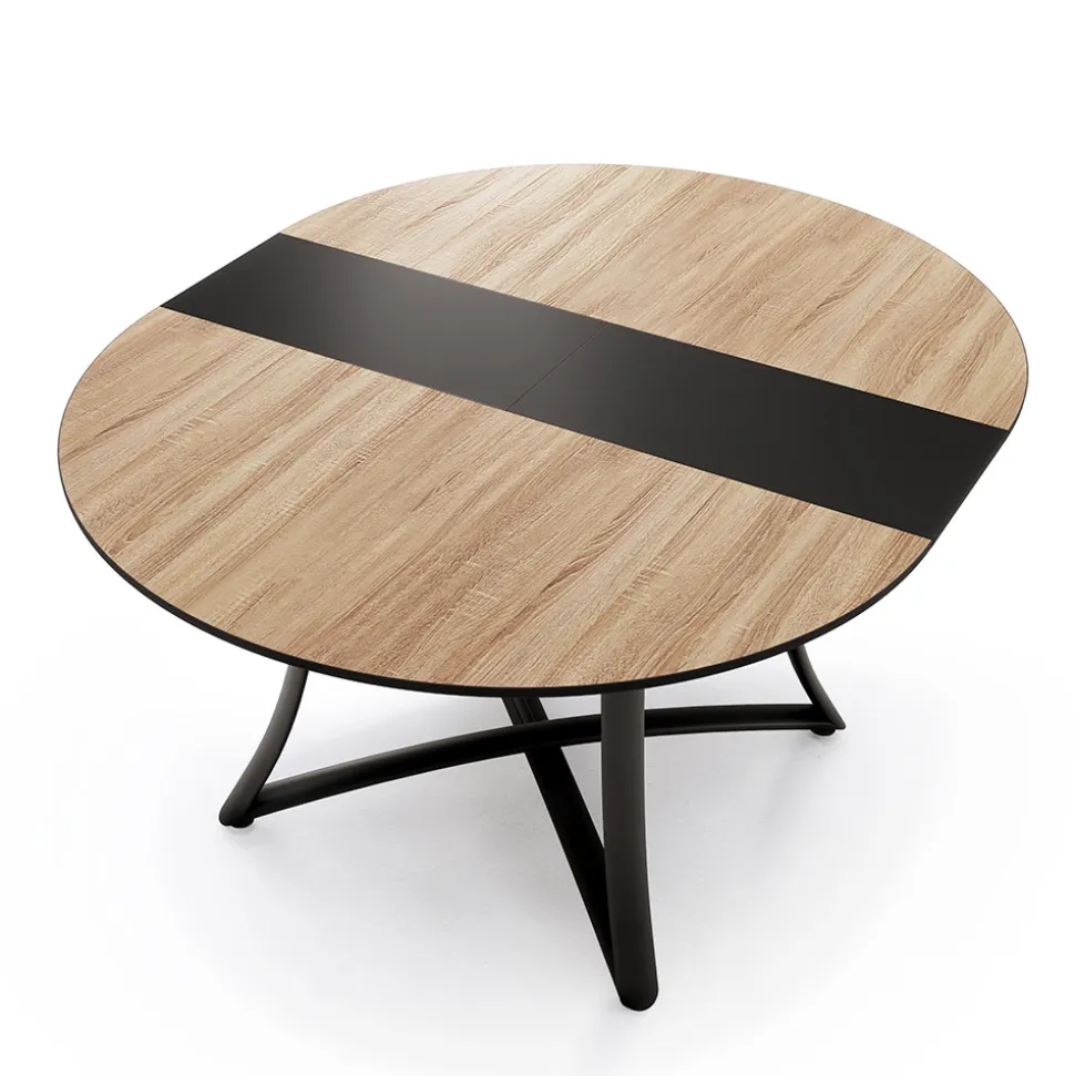 Tavolo Rotondo Allungabile con Piano in MDF Rivestito in Laminato - Puglia