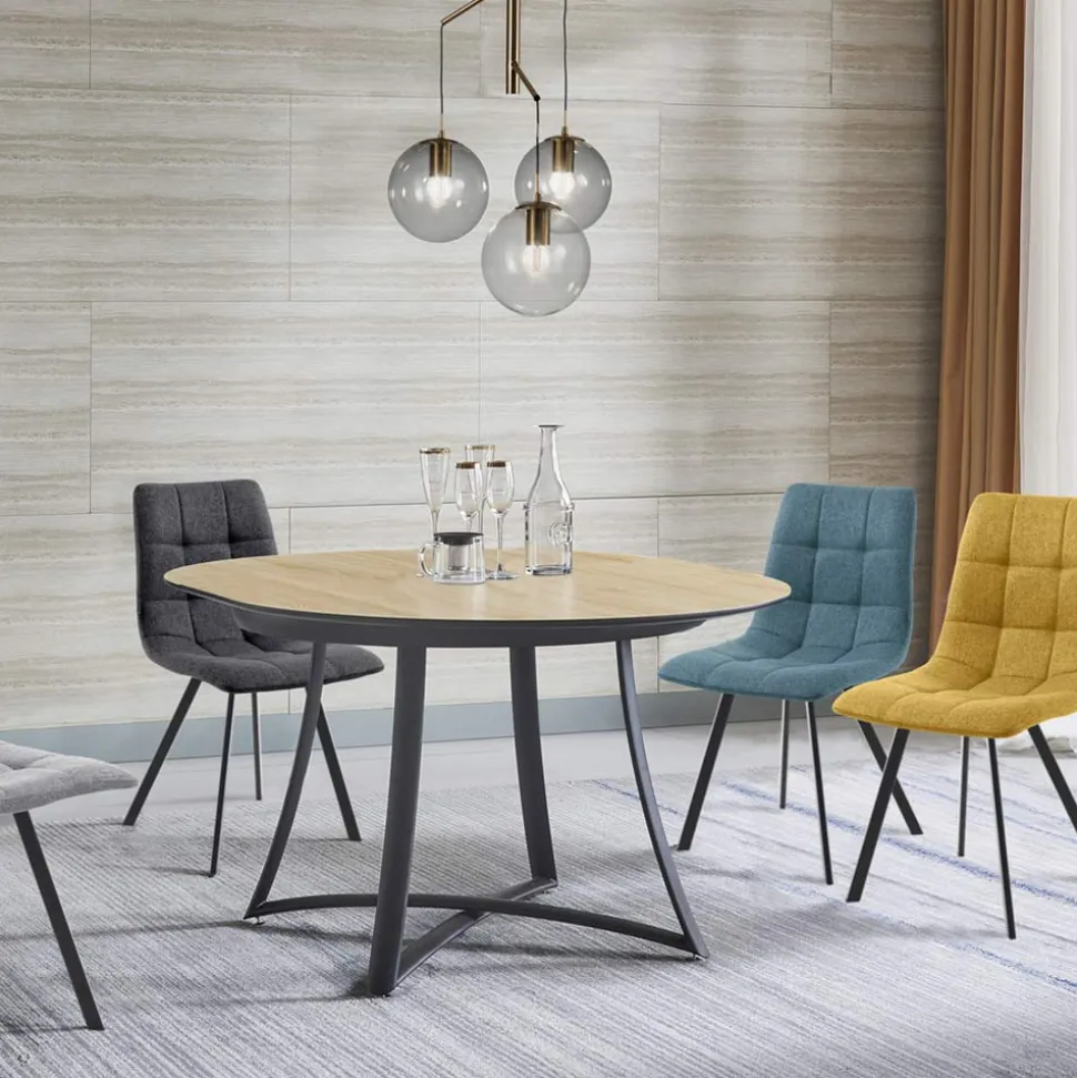 Tavolo Rotondo Allungabile con Piano in MDF Rivestito in Laminato - Puglia