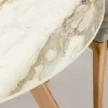Tavolo Rotondo da Esterno in Ceramica Calacatta Hermitage Made in Italy - Pegaso