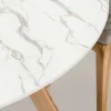 Tavolo Rotondo da Esterno in Ceramica Calacatta Oro Made in Italy - Pegaso