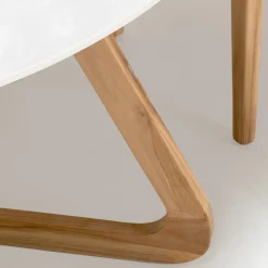 Tavolo Rotondo da Esterno in Ceramica Total White Made in Italy - Pegaso