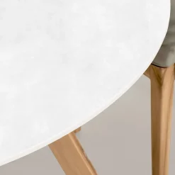 Tavolo Rotondo da Esterno in Ceramica Total White Made in Italy - Pegaso