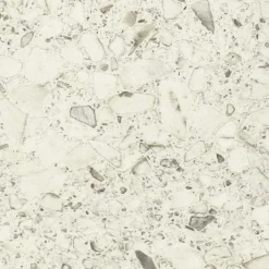 Tavolo Rotondo da Esterno in Ceramica Terrazzo White Made in Italy - Pegaso