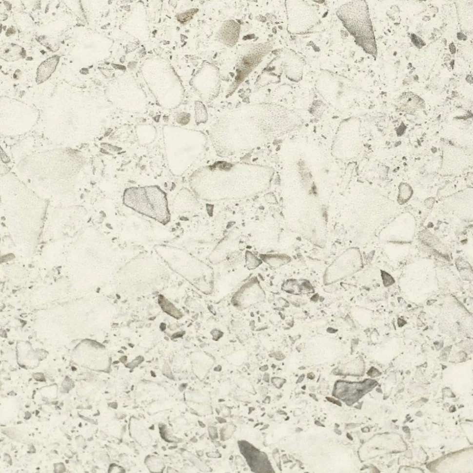Tavolo Rotondo da Esterno in Ceramica Terrazzo White Made in Italy - Pegaso