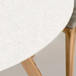 Tavolo Rotondo da Esterno in Ceramica Terrazzo White Made in Italy - Pegaso