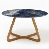 Tavolo Rotondo da Esterno in Ceramica Ocean Blue Made in Italy - Pegaso