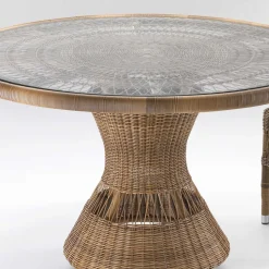 Tavolo Rotondo da Giardino con 4 Poltroncine con Braccioli - Gigi