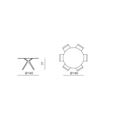 Tavolo Rotondo Diametro 140 cm in Vetro Martellato Fumè e Metallo - Domus