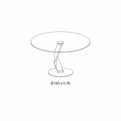 Tavolo Rotondo di Design Moderno in Vetro Extrachiaro Made in Italy – Akka
