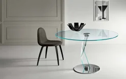 Tavolo Rotondo di Design Moderno in Vetro Extrachiaro Made in Italy – Akka