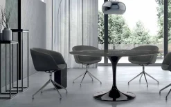 Tavolo Rotondo Moderno in Marmo di Carrara e Marquinia Made in Italy – Dollars