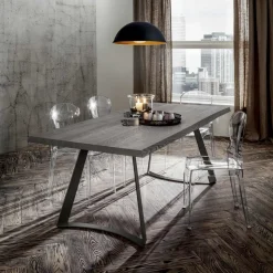 Tavolo Sala da Pranzo con Piano in Rovere Scortecciato Made in Italy - Pinocchio