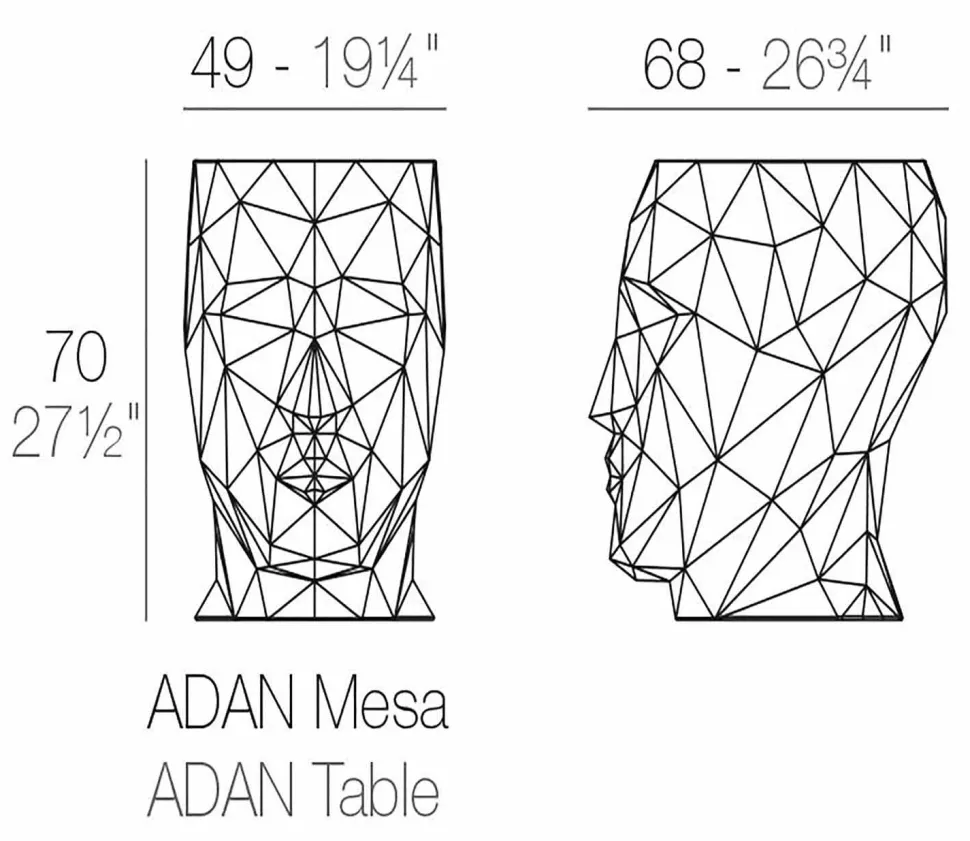 Tavolo / sgabello per esterno di design Adan by Vondom, in polietilene