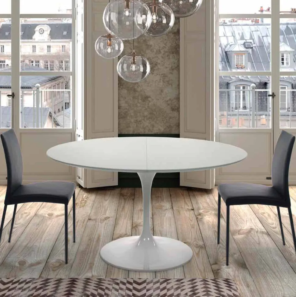 Tavolo Tondo Allungabile fino a 170 cm in Laminato Made in Italy – Dollars