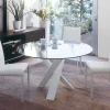 Tavolo tondo di design D 120 piano in cristallo made in Italy Cristal