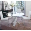 Tavolo tondo di design D 130 piano in cristallo made in Italy Cristal