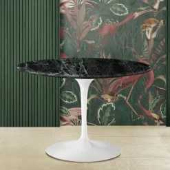 Tavolo Tulip Eero Saarinen H 74 con Piano in Marmo Verde Alpi Made in Italy - Scarlet