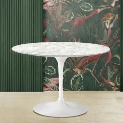 Tavolo Tulip Eero Saarinen H 74 con Piano in Marmo di Carrara Made in Italy - Scarlet