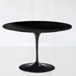 Tavolo Tulip Eero Saarinen H 74 con Piano in MDF Laminato Liquido Nero - Scarlet